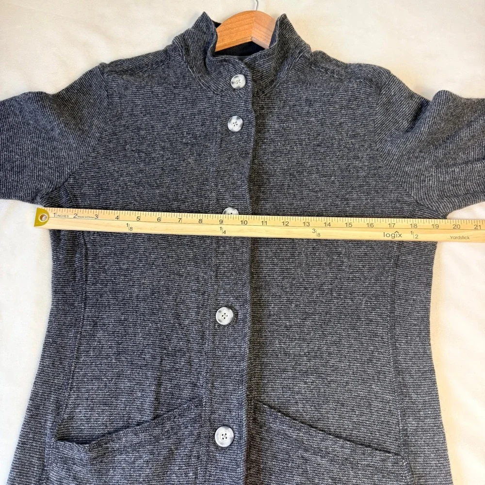 Mountain Hardwear Charcoal Heathered Knit Button Front Jacket Cardigan Women M - Picture 6 of 7